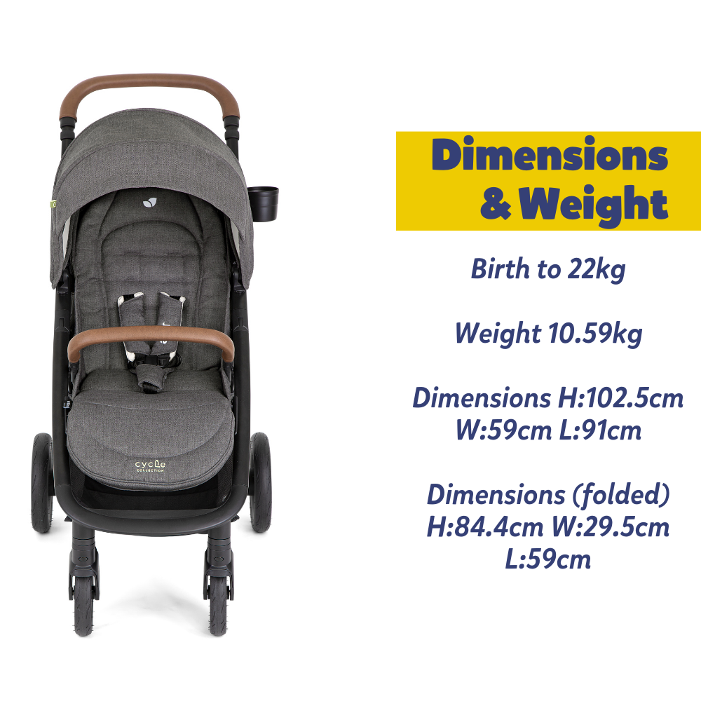 Joie Mytrax Pro Stroller Cycle with Deluxe Comfort Features - Shell Gray