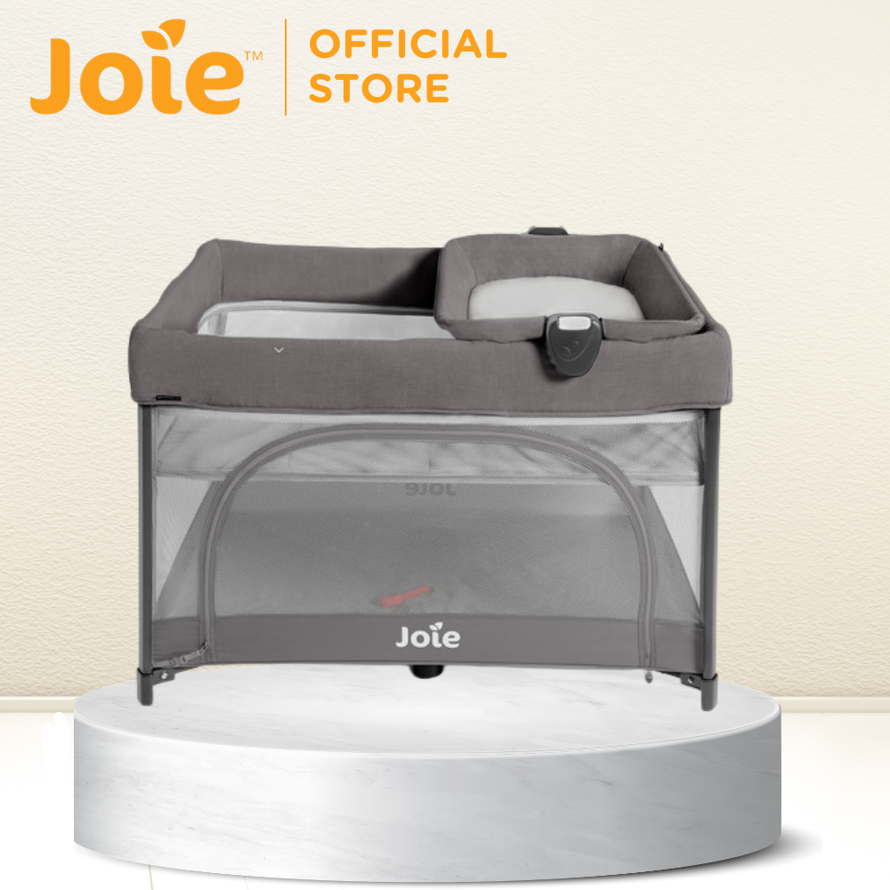 Joie Sesame™ LX One-Hand Fold Playard with Bassinet & Changer , Birth up to 30 lb - Thunder
