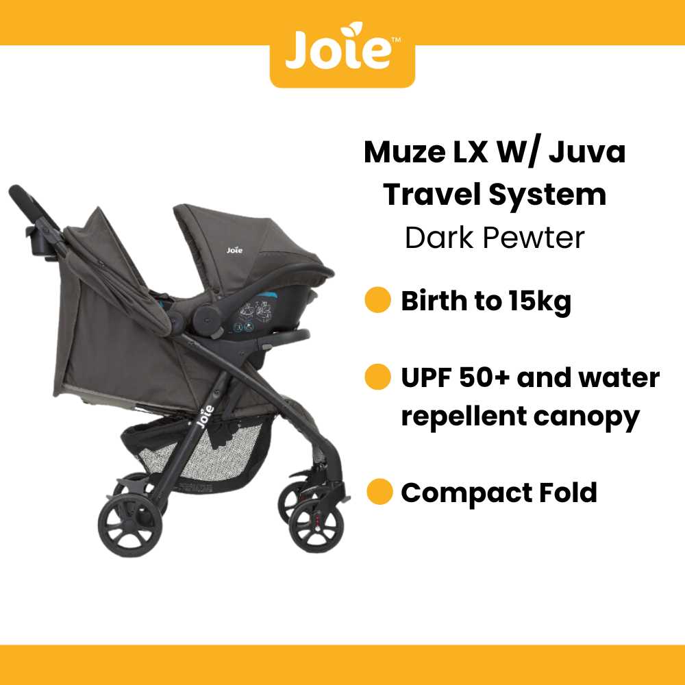 Joie Muze LX Travel System (Dark Pewter)