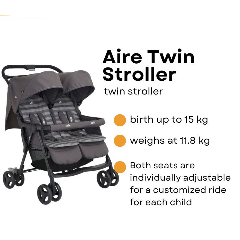 Joie Aire Twin Stroller (Dark Pewter)