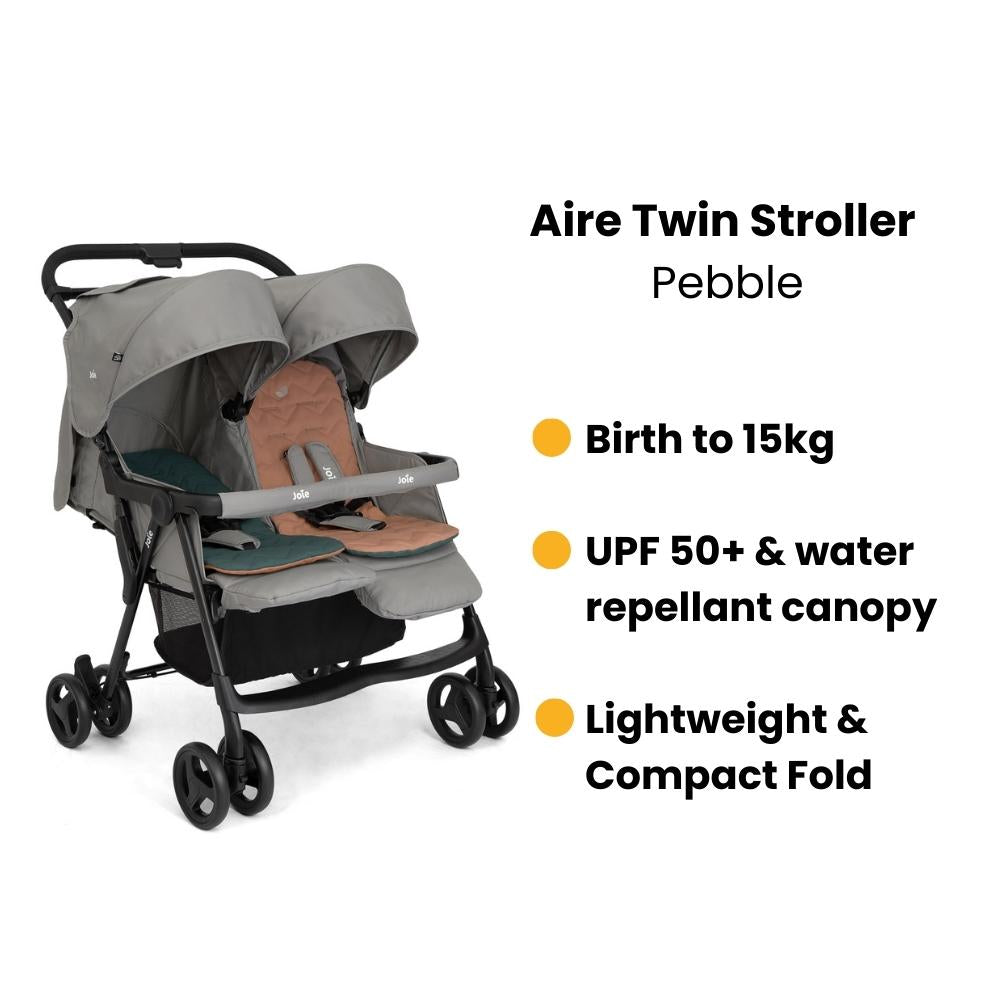 Joie Aire Twin Stroller (Pebble)