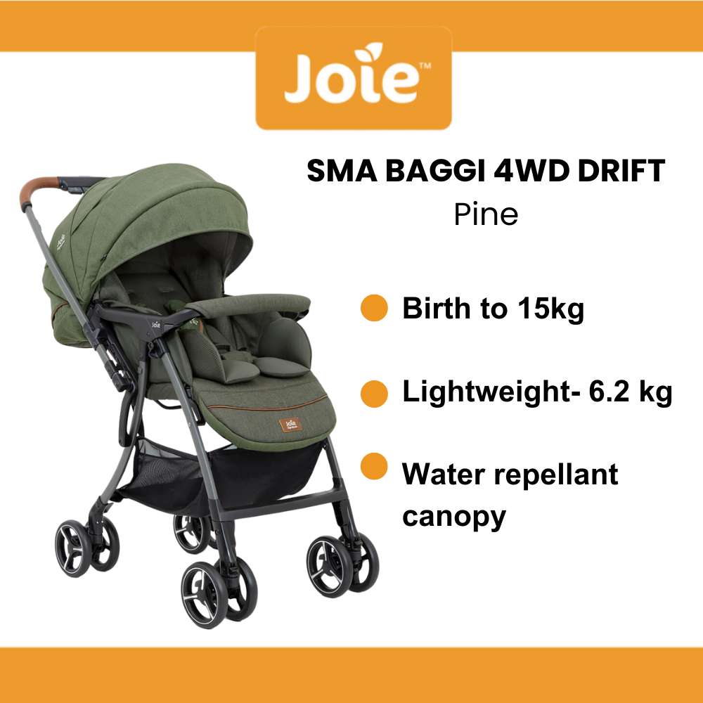 Joie SMA Baggi 4WD Drift Signature Stroller (Pine) | Joie Philippines
