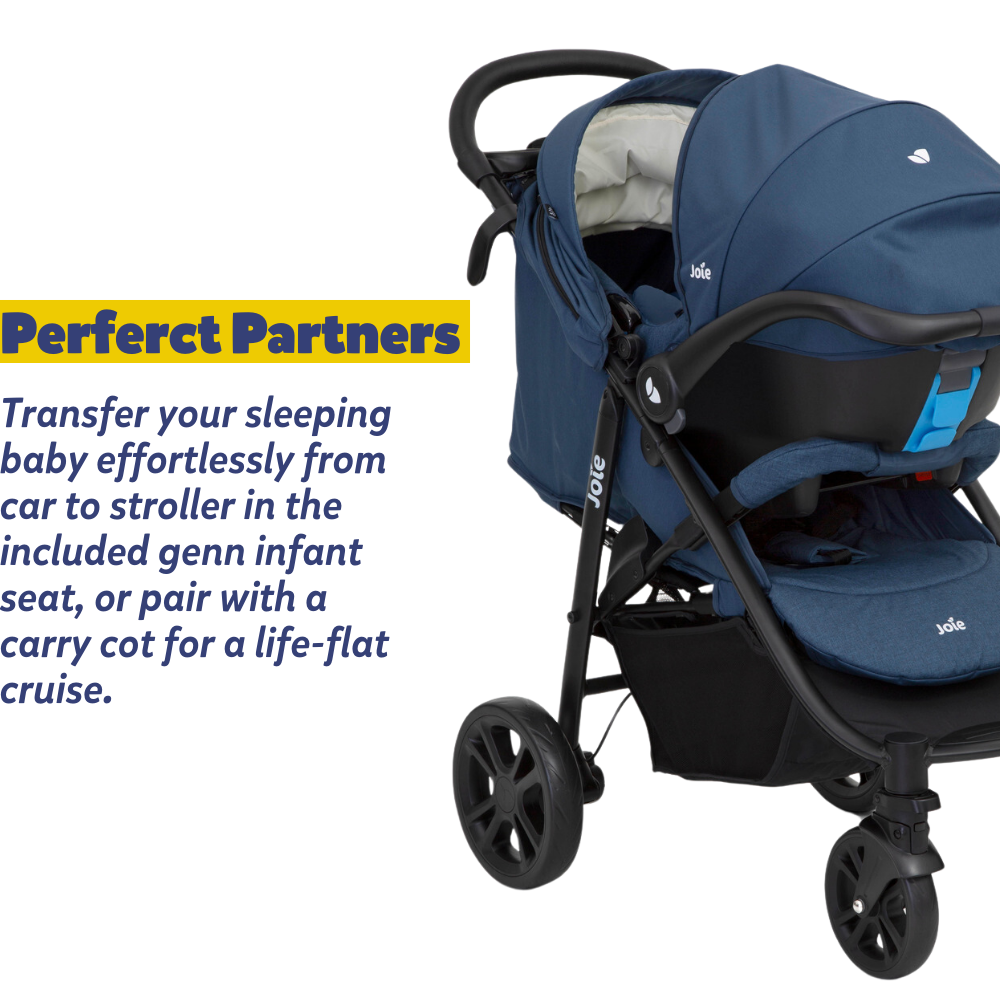 Joie Litetrax 4 Travel System - Deep Sea, Suitable from Birth up to 15kgs