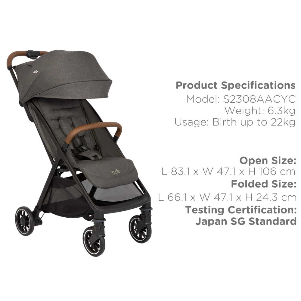 Joie Pact Pro Stroller Cycle - Shell Gray