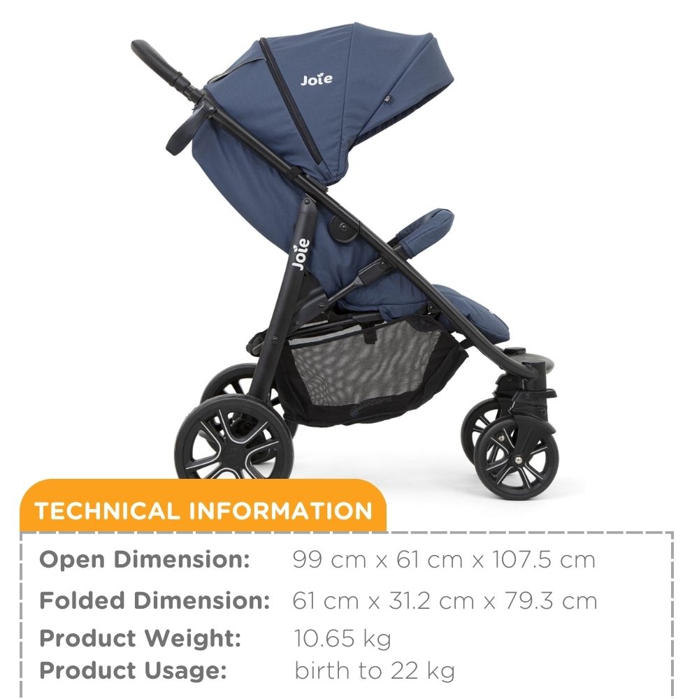 Joie Coal Literax 4 Modular Stroller one hand fold from birth up to 22kgs 5 years old stroller for toddler travel